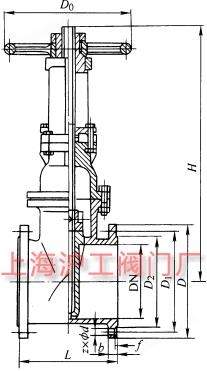 Z41X-10、Z41X-16Q 型明杆软密封闸阀主要外形及结构尺寸示意图